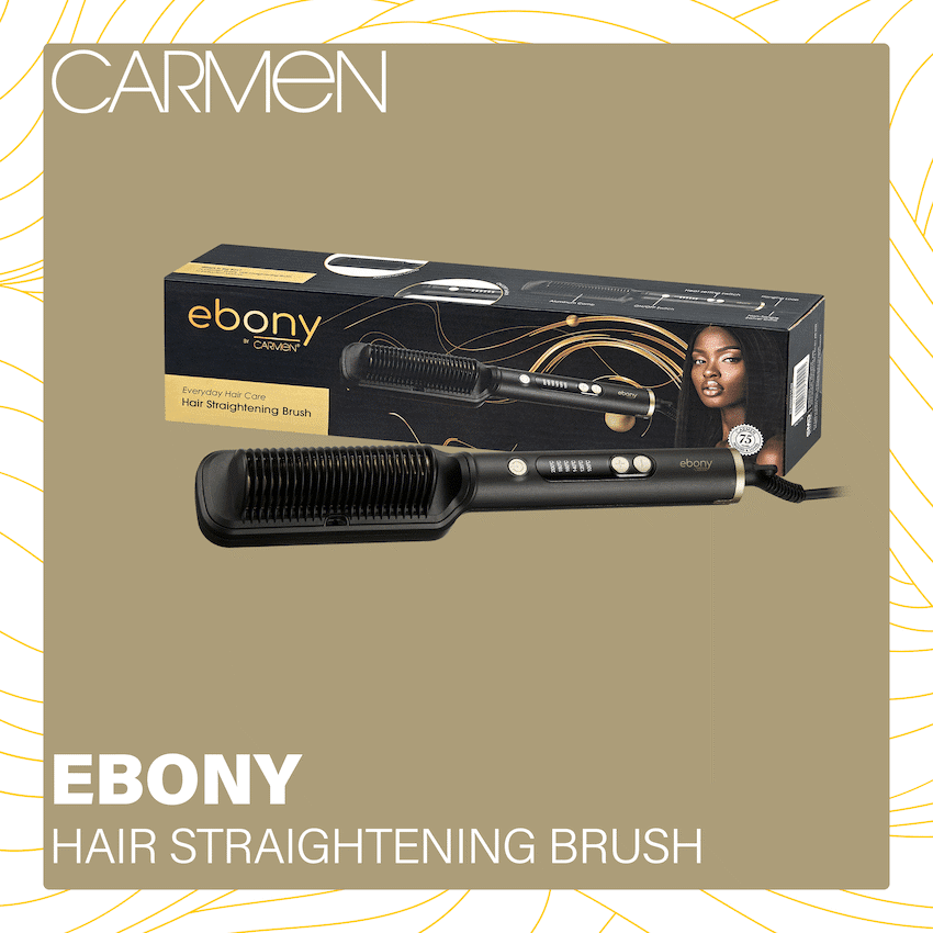 Carmen Ebony Hair Straightening Brush - Image 2