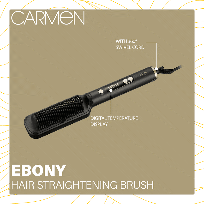Carmen Ebony Hair Straightening Brush - Image 3