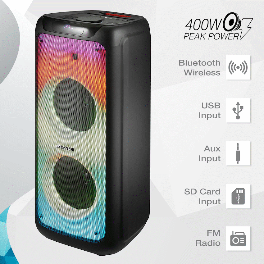 Sansui SNP100 10" Party Speaker - Black - Image 4