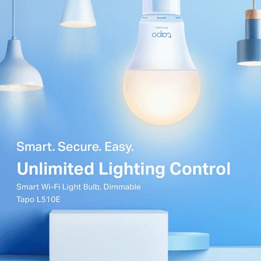 Tapo TP-Link Tapo L510E 8.7w Smart Wi-Fi Warm White Light Bulb, Dimmable, A60, E27 - Image 2