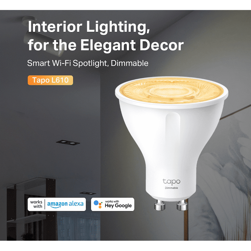 TP-Link Tapo L610 2.9 Smart Wi-Fi Bulb 2.9W Warm White, Dimmable, GU10 - Image 4