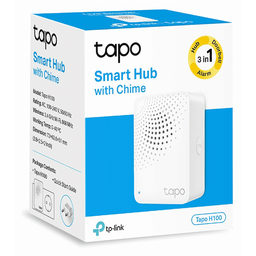 TP-Link Tapo H100 Smart Wi-Fi 868mhz Hub with Chime - Image 2