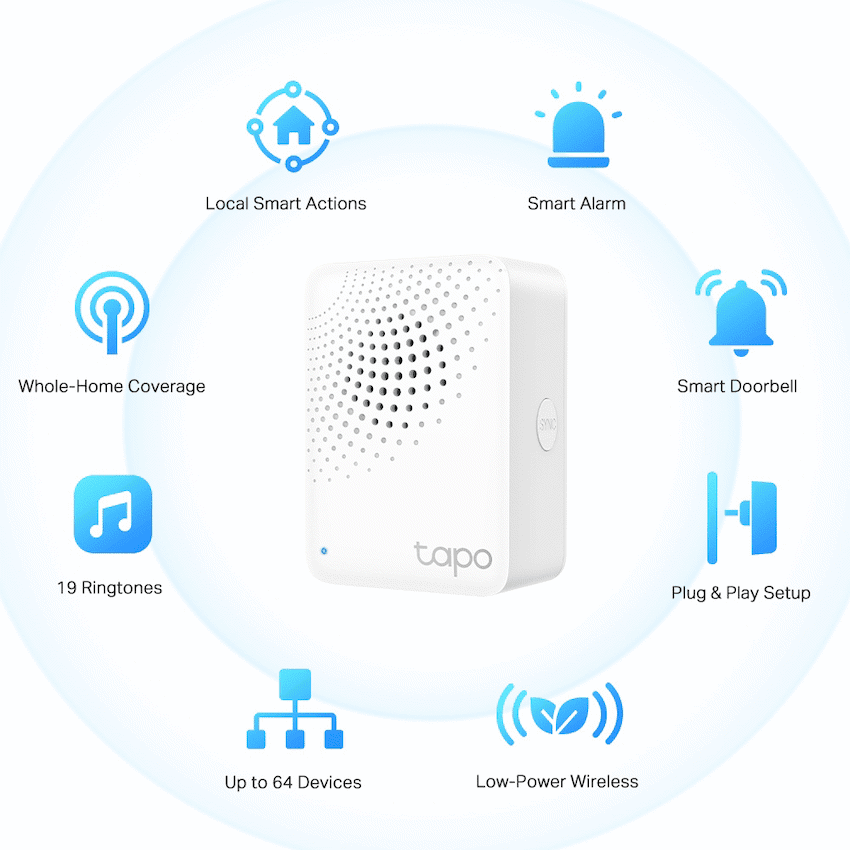 TP-Link Tapo H100 Smart Wi-Fi 868mhz Hub with Chime - Image 3