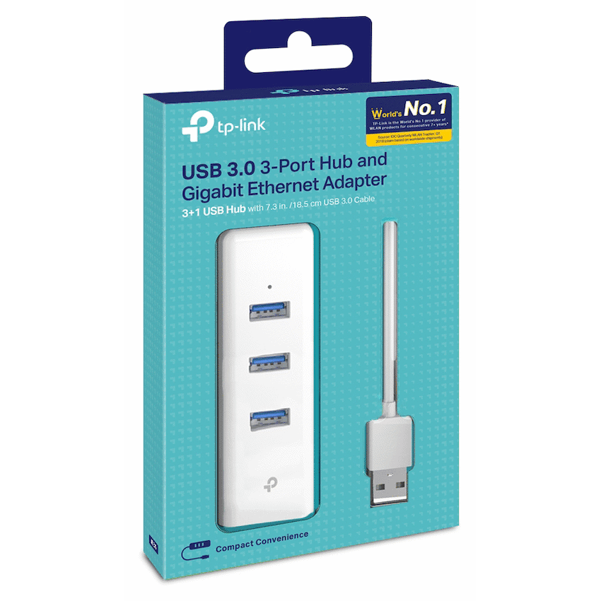 TP-Link UE330 USB 3.0 to Gigabit Ethernet Network Adapter with 3-Port USB 3.0 Hub - Image 4