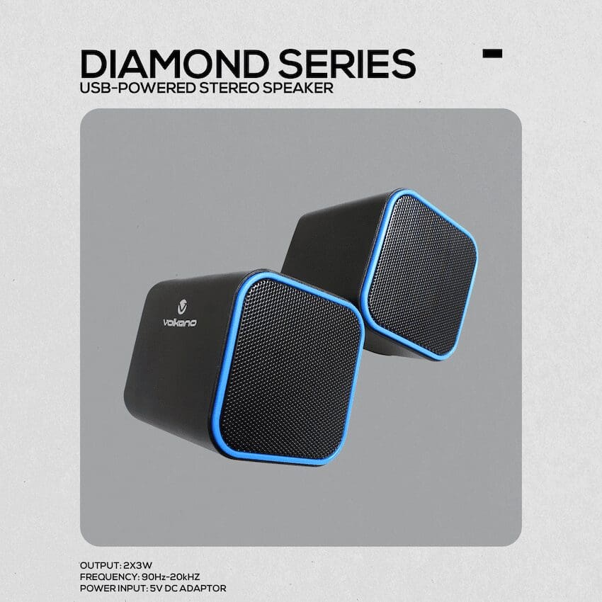 Volkano Diamond Series USB Speaker - Blue - Image 3