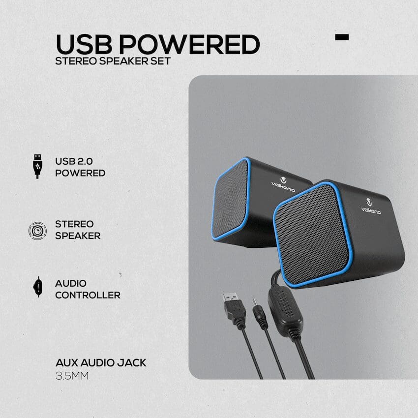 Volkano Diamond Series USB Speaker - Blue - Image 4