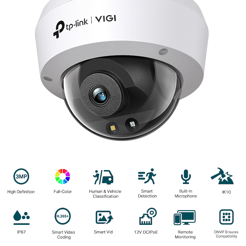 TP-Link Vigi C230 3MP 2.8mm Full-Colour Dome Network Camera - Image 2