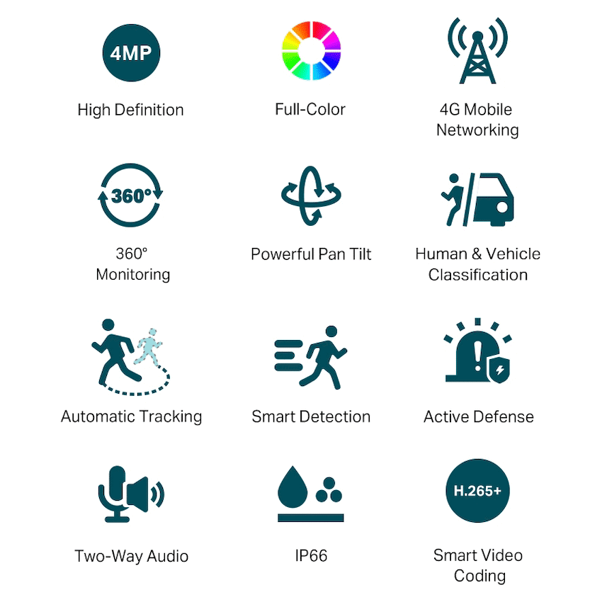 TP-Link Vigi C540-4G 4MP 4mm Outdoor Full-Color 4G PT Network Camera - Image 3