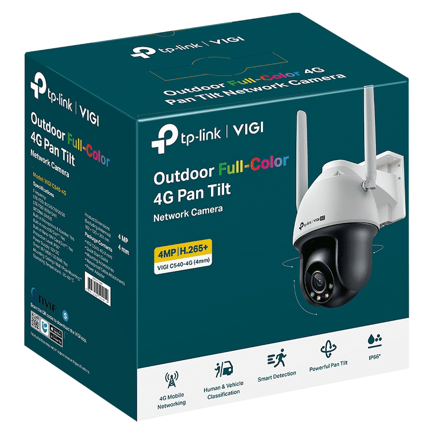 TP-Link Vigi C540-4G 4MP 4mm Outdoor Full-Color 4G PT Network Camera - Image 4