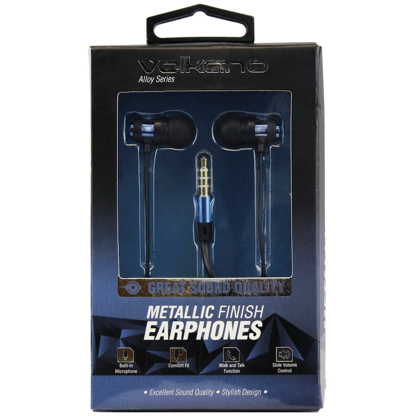 Volkano Alloy Series Metal Earphone - Blue - Image 3