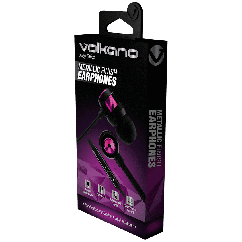 Volkano Alloy series metal earphone - Purple - Image 3