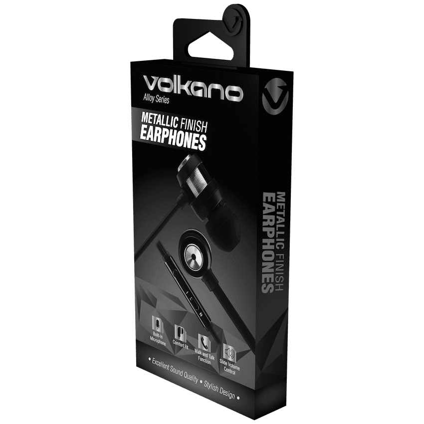 Volkano Alloy Series Metal Earphone - Silver - Image 3