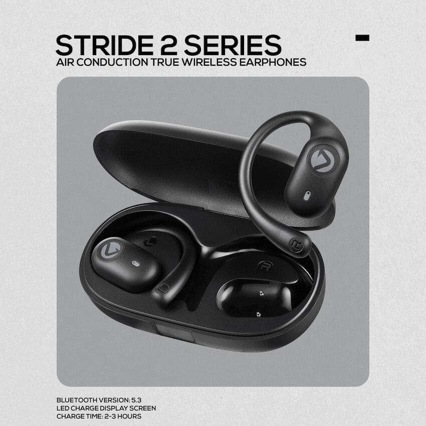 Volkano Stride 2 Air Conduction True Wireless Earphones - Black - Image 2