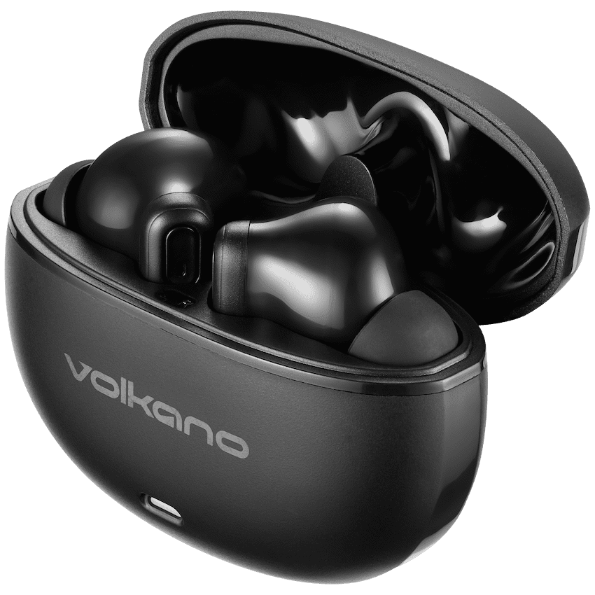 Volkano Pulse Series True Wireless Earphones with Charging Case - Black