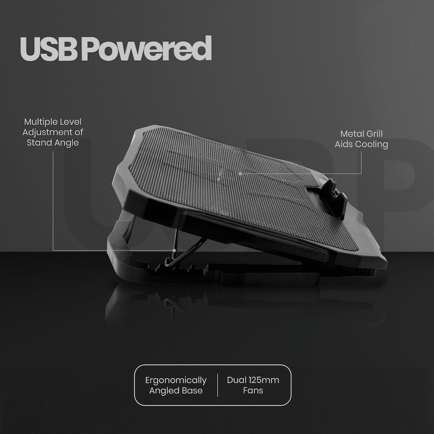 Volkano Glacier Series Upright Notebook Cooling Stand with Dual Fans - Image 2