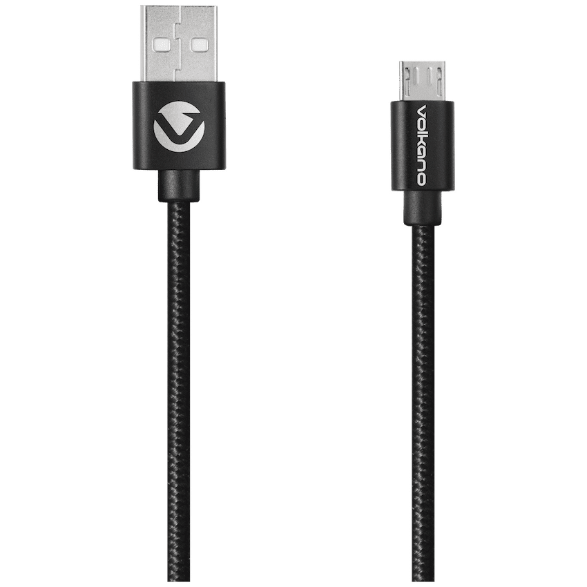 Volkano Braids Series Nylon-Braided Micro USB Cable 1.2m - Black