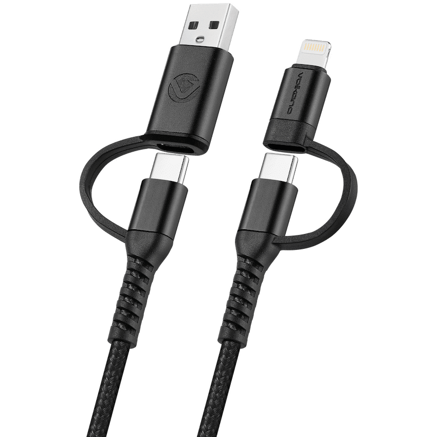 Volkano Weave Series 4-in-1 Charge & Data Cable 60w - 1.2m/4ft
