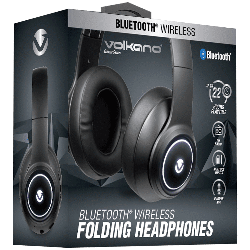 VolkanoX Quasar Series Bluetooth Headphones - Black - Image 3