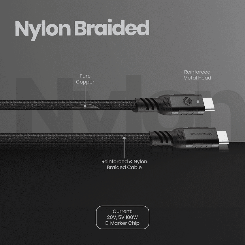 Volkano Weave Series 100w Type-C to Type-C 1.2m - Image 4