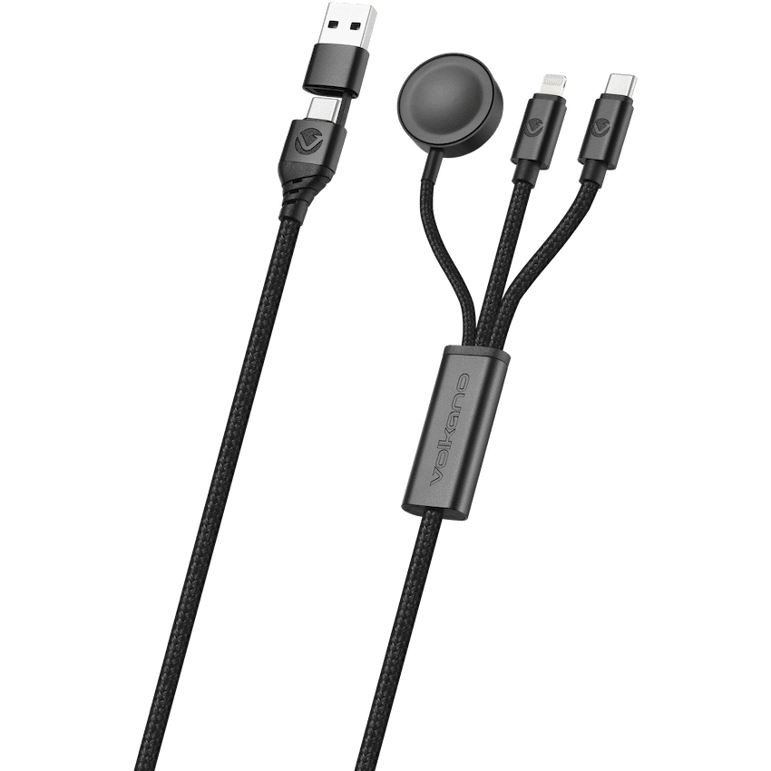 Volkano Weave Series 100W Braided 5-in-1 Charge and Data Cable 1m - Black - Image 2