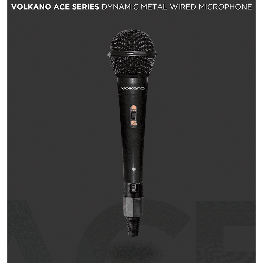 Volkano Ace Series Metal Wired Dynamic Vocal Microphone - Black - Image 2