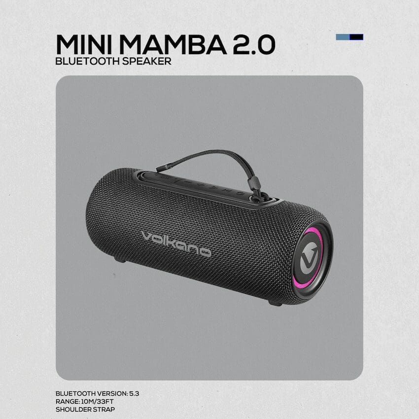 Volkano Mini Mamba 2.0 Series Bluetooth Speaker - Black - Image 4