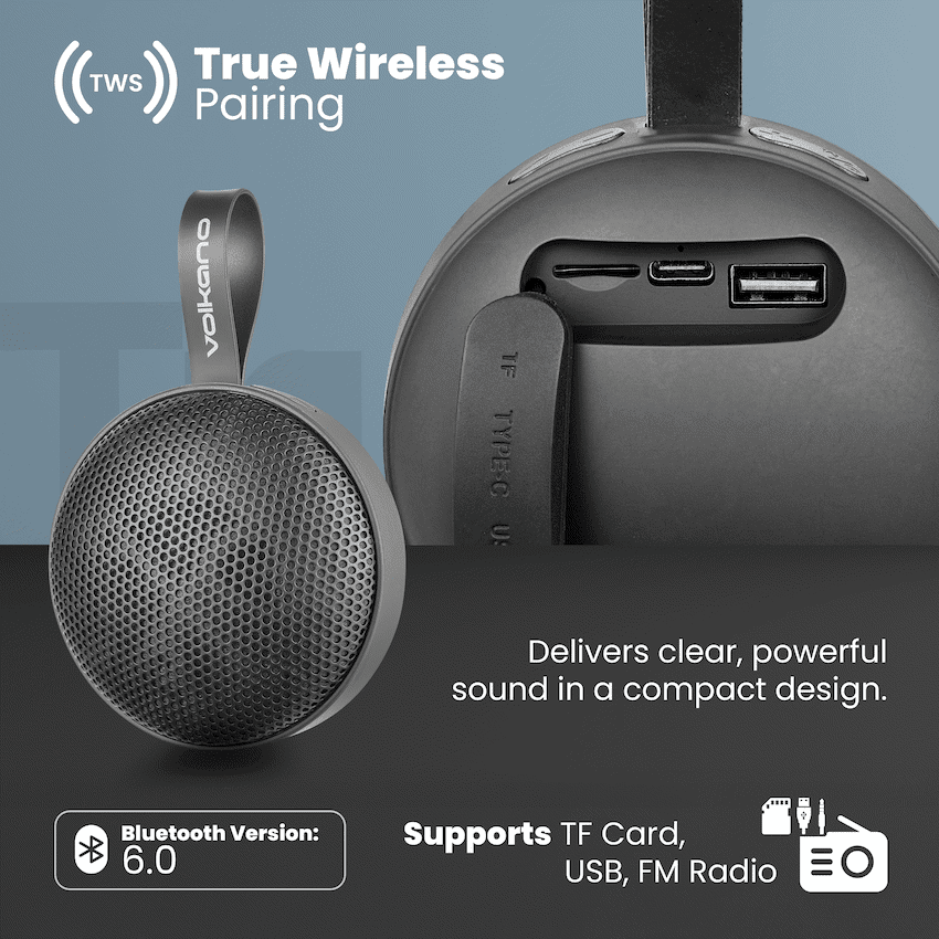 Volkano Flash Bluetooth Speaker - Black - Image 4