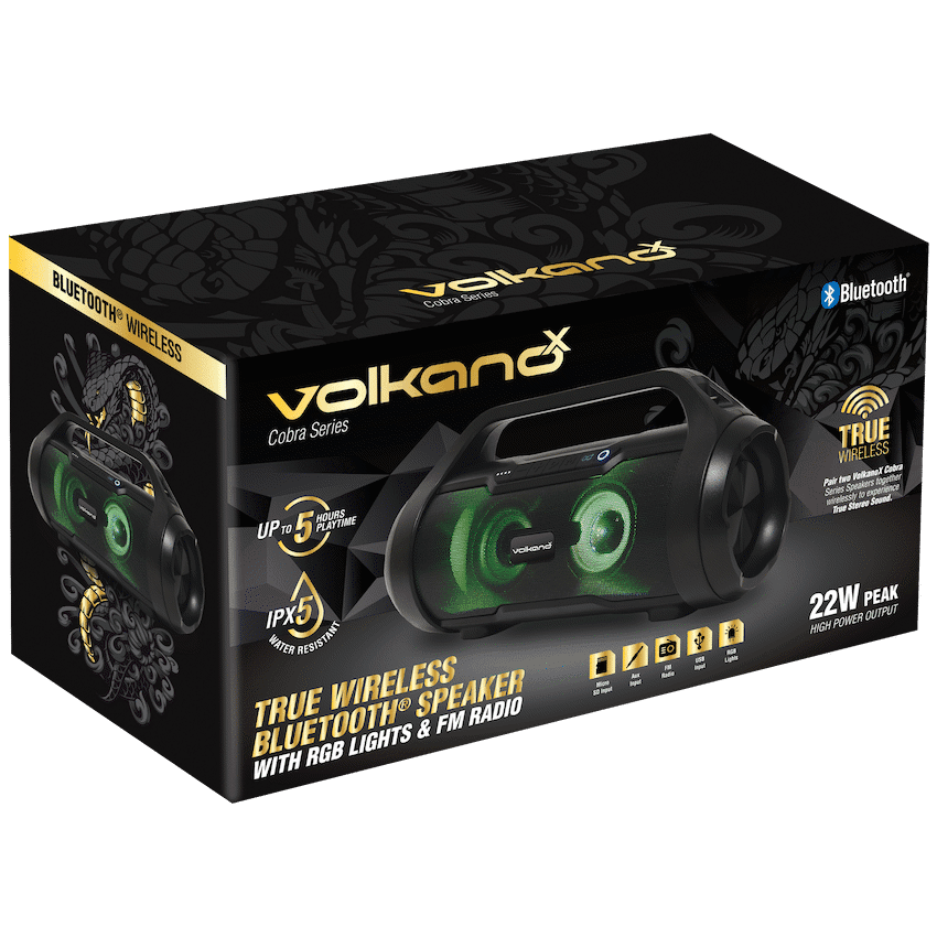 VolkanoX Cobra Series Bluetooth Speaker - Black - Image 2