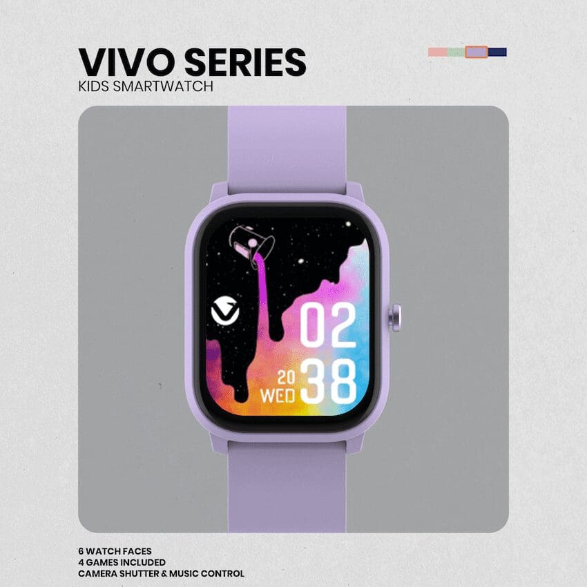 Volkano Vivo Series Kids Smart Watch - Lilac Purple - Image 4