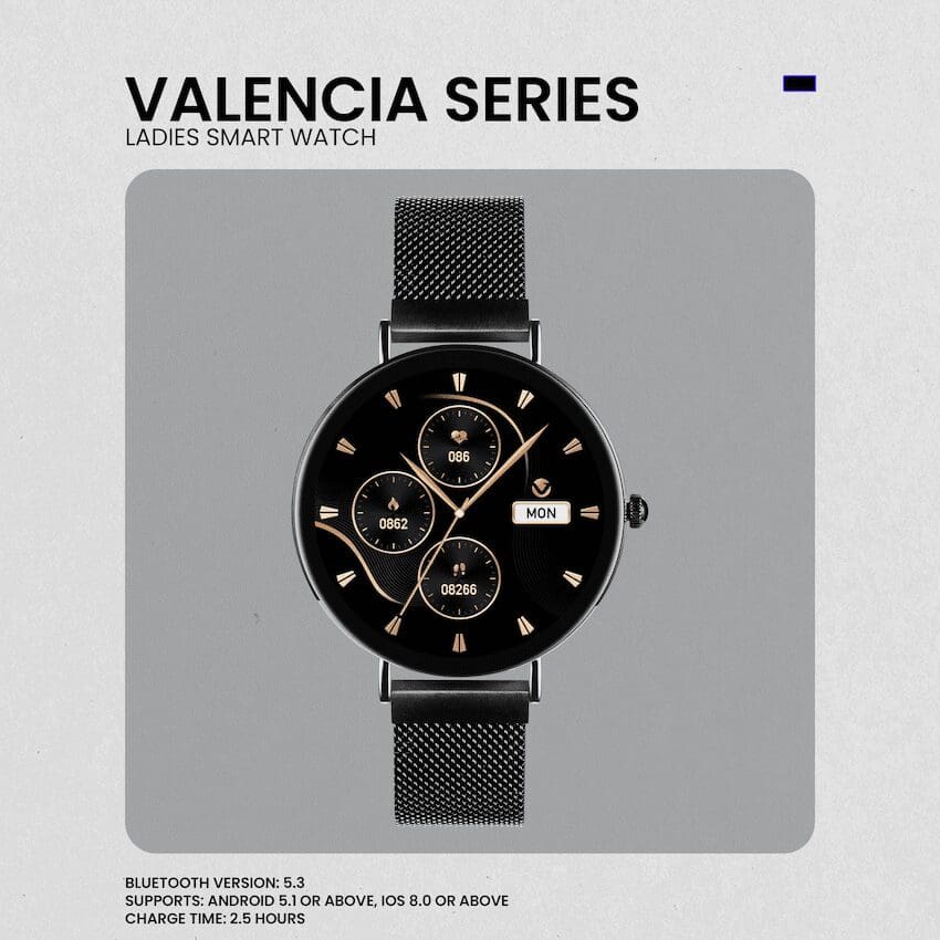 Volkano Valencia Series Ladies Smart Watch - Black - Image 2