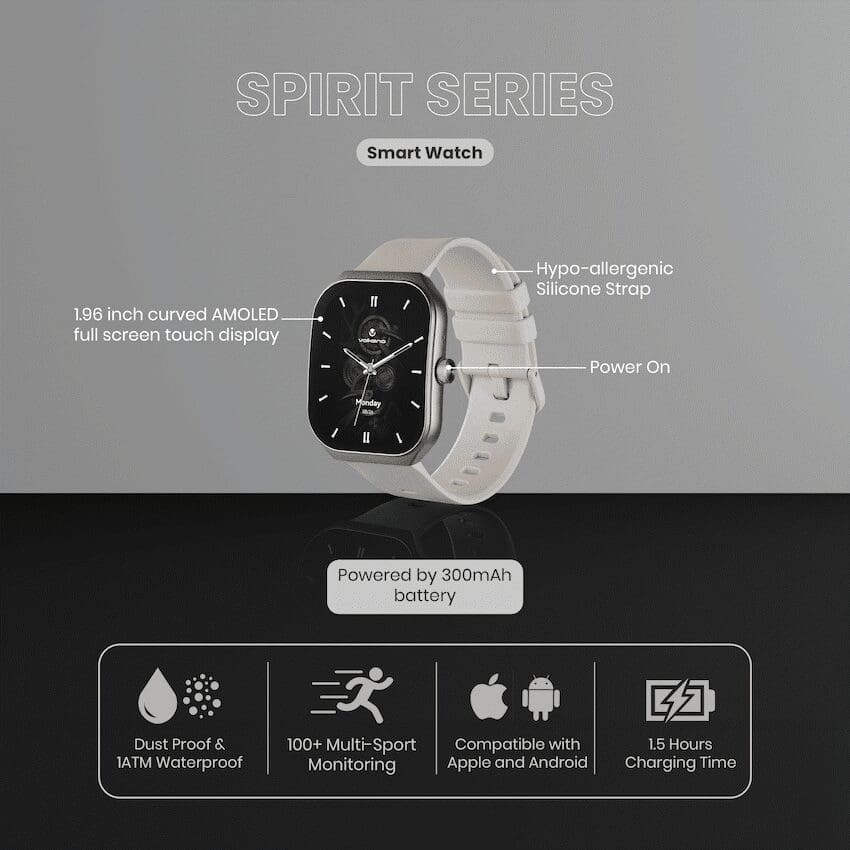 Volkano Spirit Series Smart Watch - Starlight Silver - Image 3
