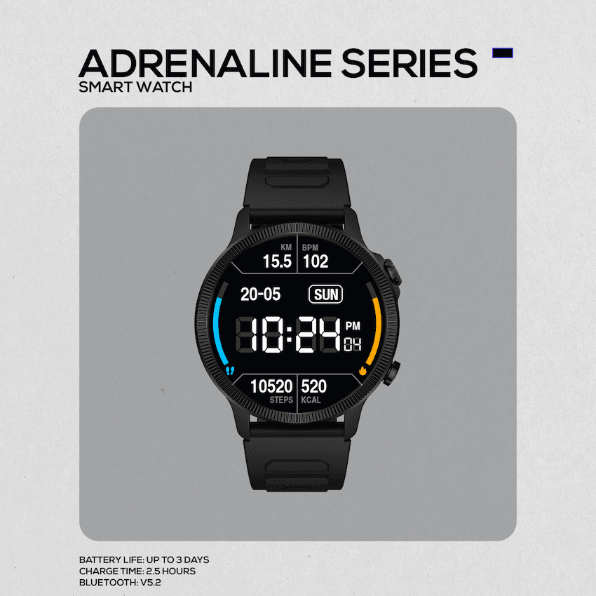 Volkano Active Tech Adrenaline Series GPS Watch with Heart Rate - Image 2