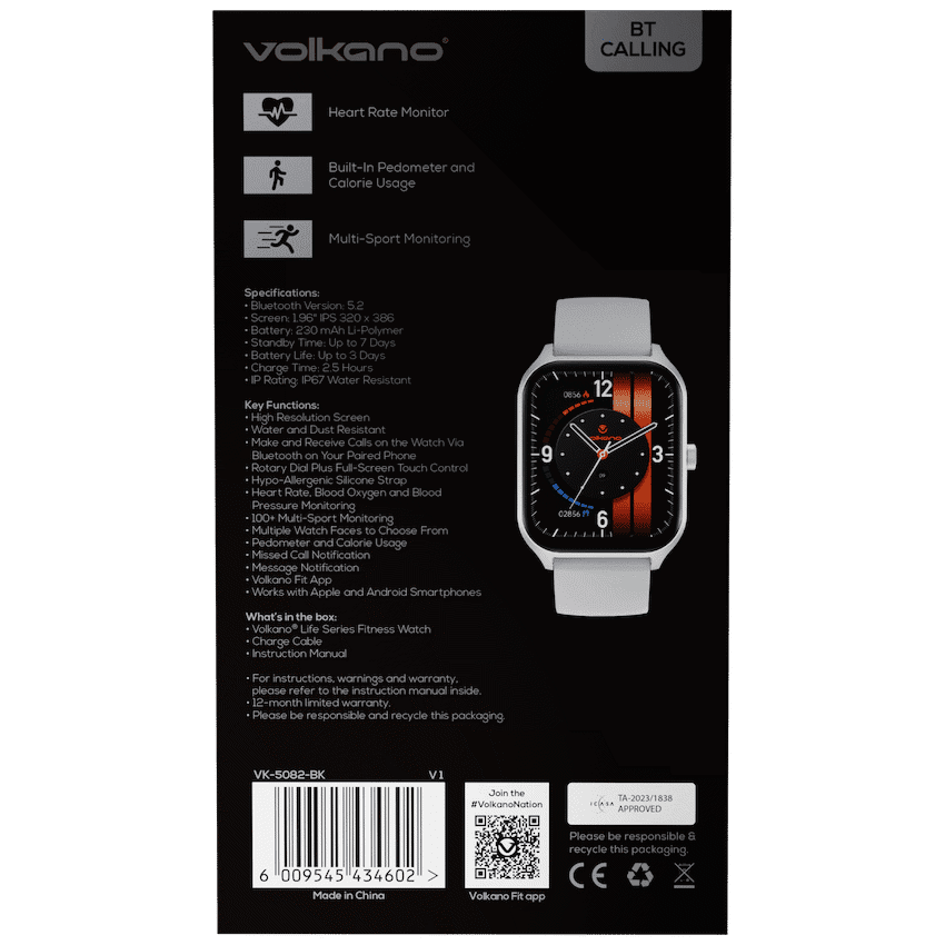 Volkano Life Series Smart Watches - Silver - Image 4