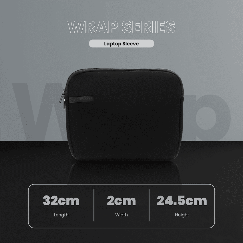 Volkano Wrap series 13.3" Laptop sleeve Black - Image 4