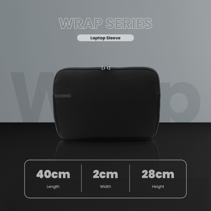 Volkano Wrap Series Laptop Sleeve 15.6" - Black - Image 2