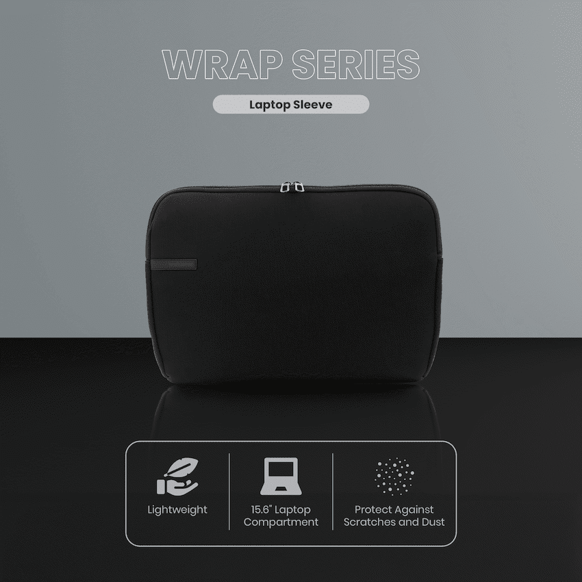 Volkano Wrap Series Laptop Sleeve 15.6" - Black - Image 3