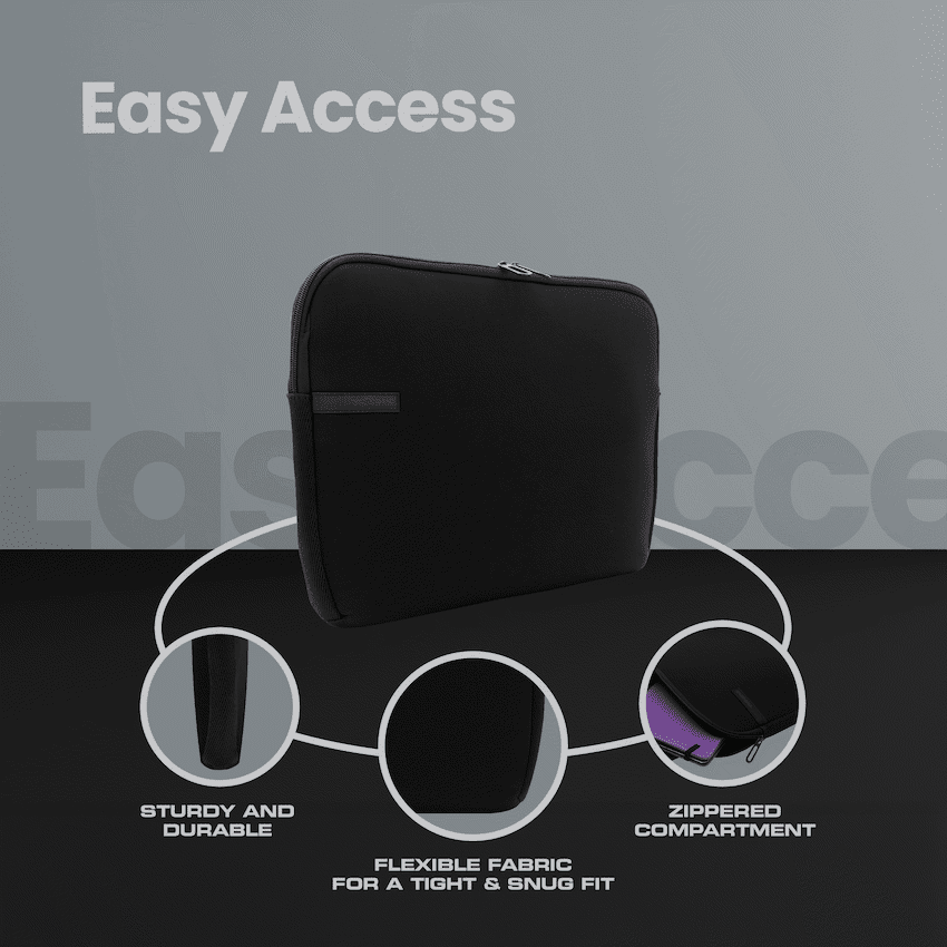 Volkano Wrap Series Laptop Sleeve 15.6" - Black - Image 4