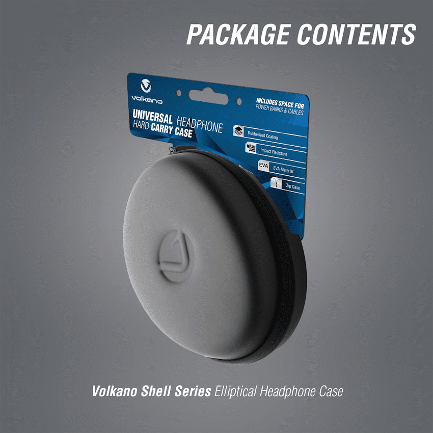 Volkano Shell Elliptical Headphone Case - Black - Image 2