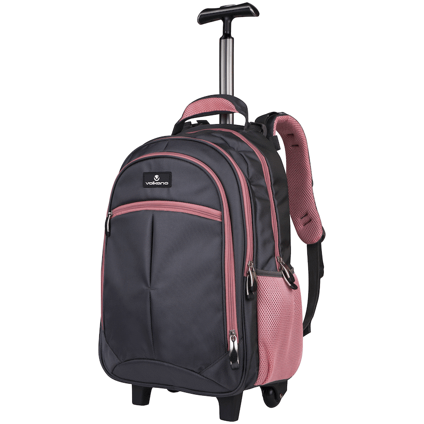 Volkano Orthopaedic Trolley Backpack 35l - Dark Grey/Pink - Image 3