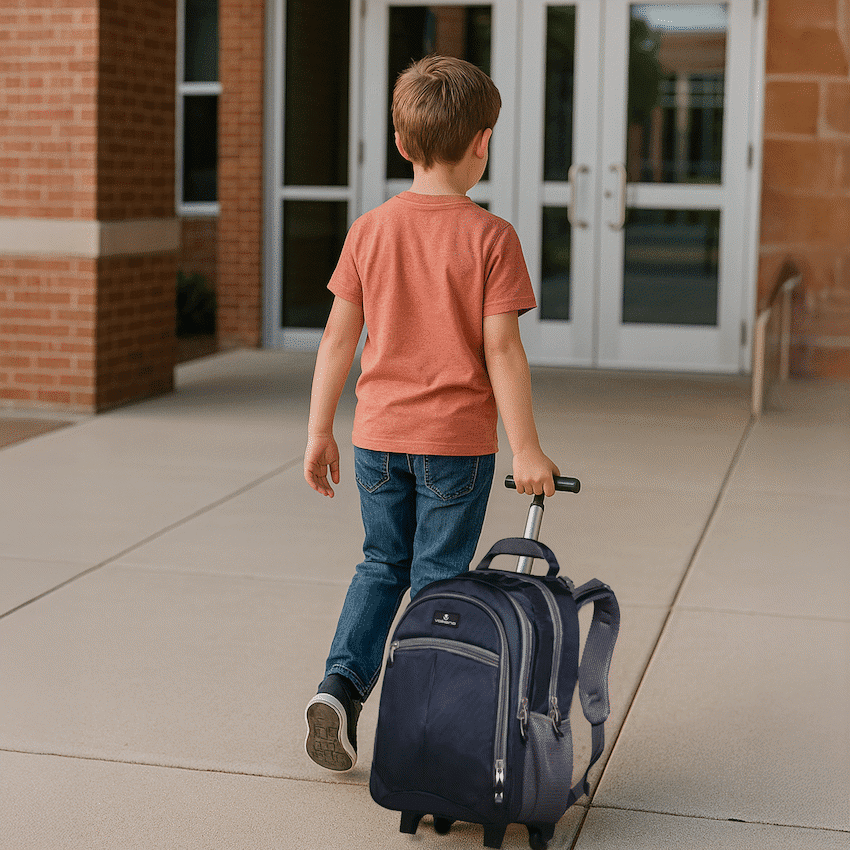 Volkano Orthopaedic Trolley Backpack 35l - Navy/Grey - Image 2