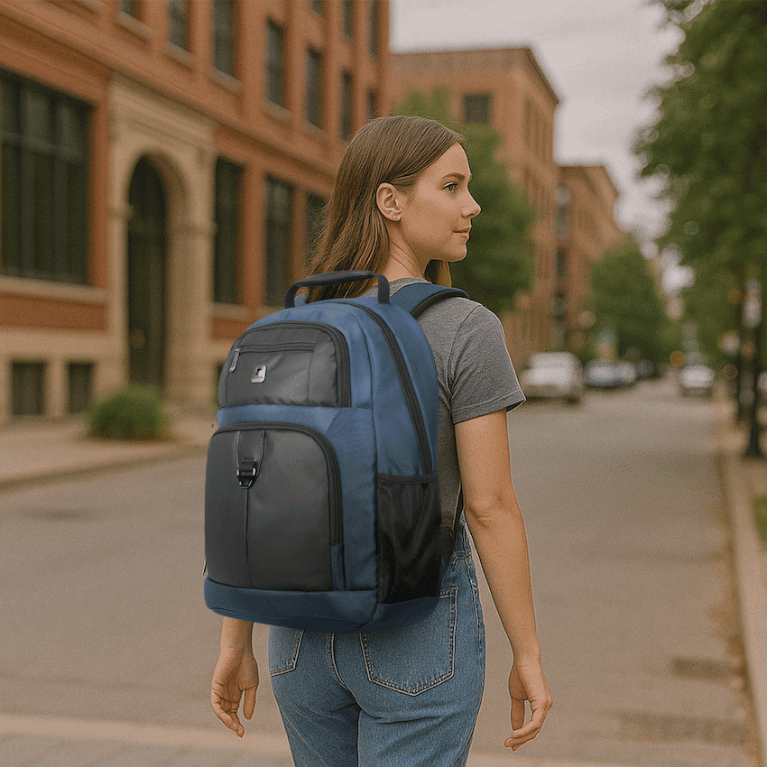 Volkano Franklin 15.6" Laptop Backpack - Navy/Black - Image 2