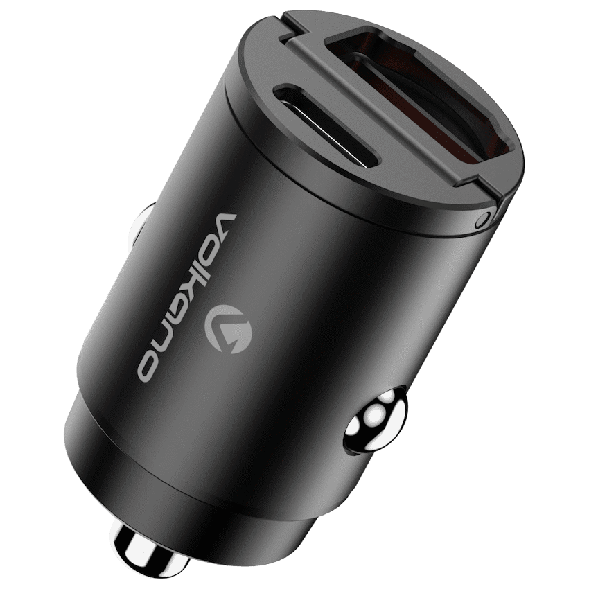 Volkano Veilix Series 45w PD Dual USB-A and USB-C Ultra Small Car Charger - Black