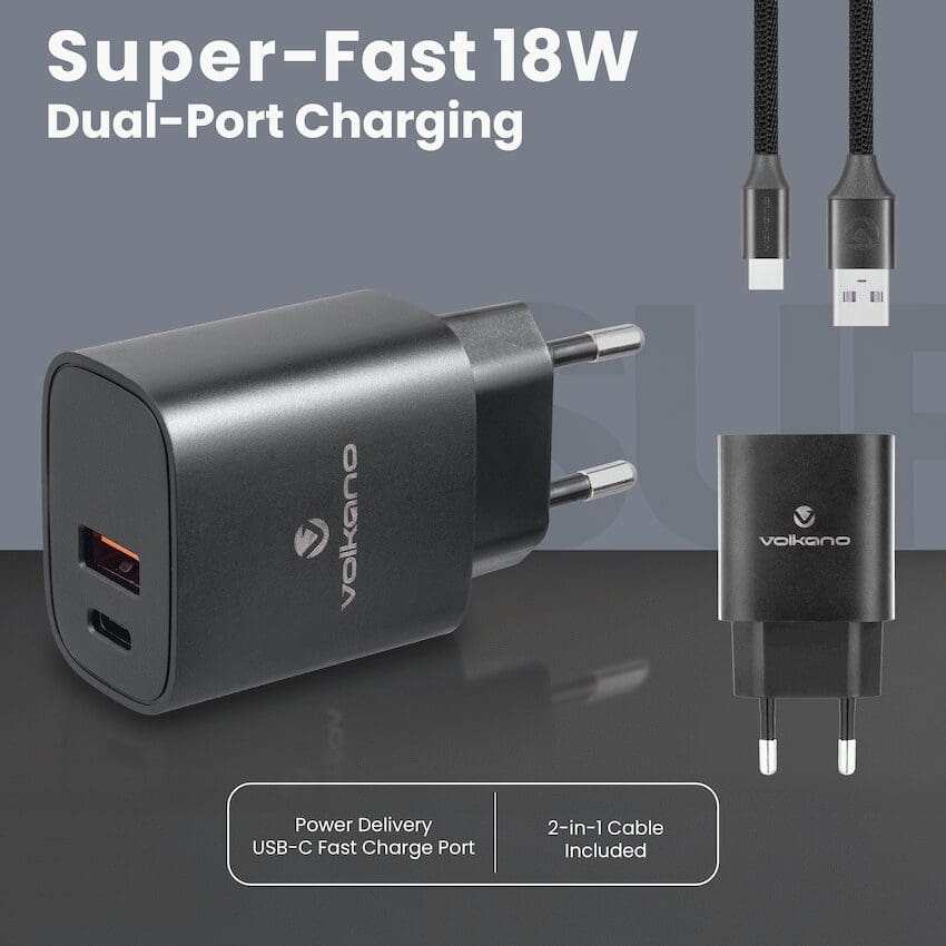 Volkano Express Series QC3.0 + PD Wall Charger - 20w with Cable - Image 4