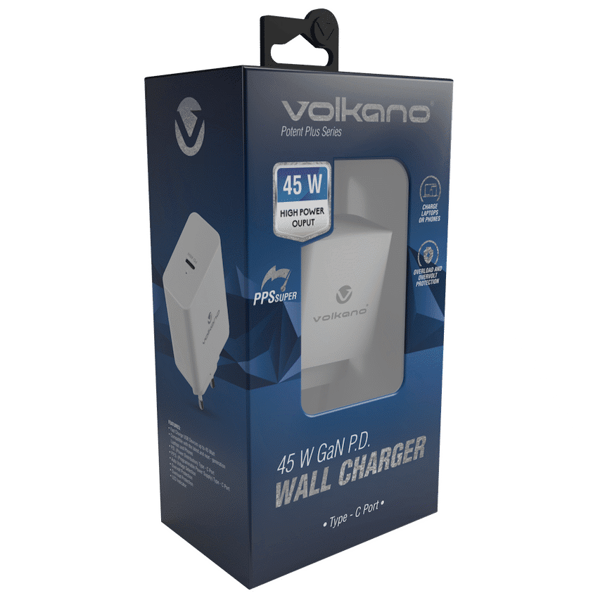 Volkano Potent Plus Series 45w GaN Compact PD Wall Charger - Image 2