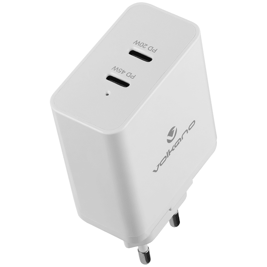 Volkano Potent Duo Series 65w Dual PD Compact Wall Charger