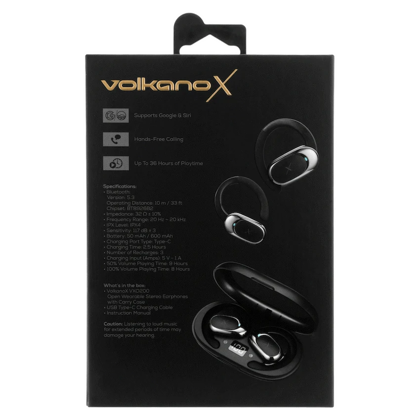 Volkano X VXO200 Open Wearable Stereo Earphones - Black - Image 4
