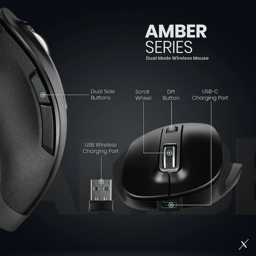 VolkanoX Amber series BT Tri-Mode Rechargeable Mouse - Image 4