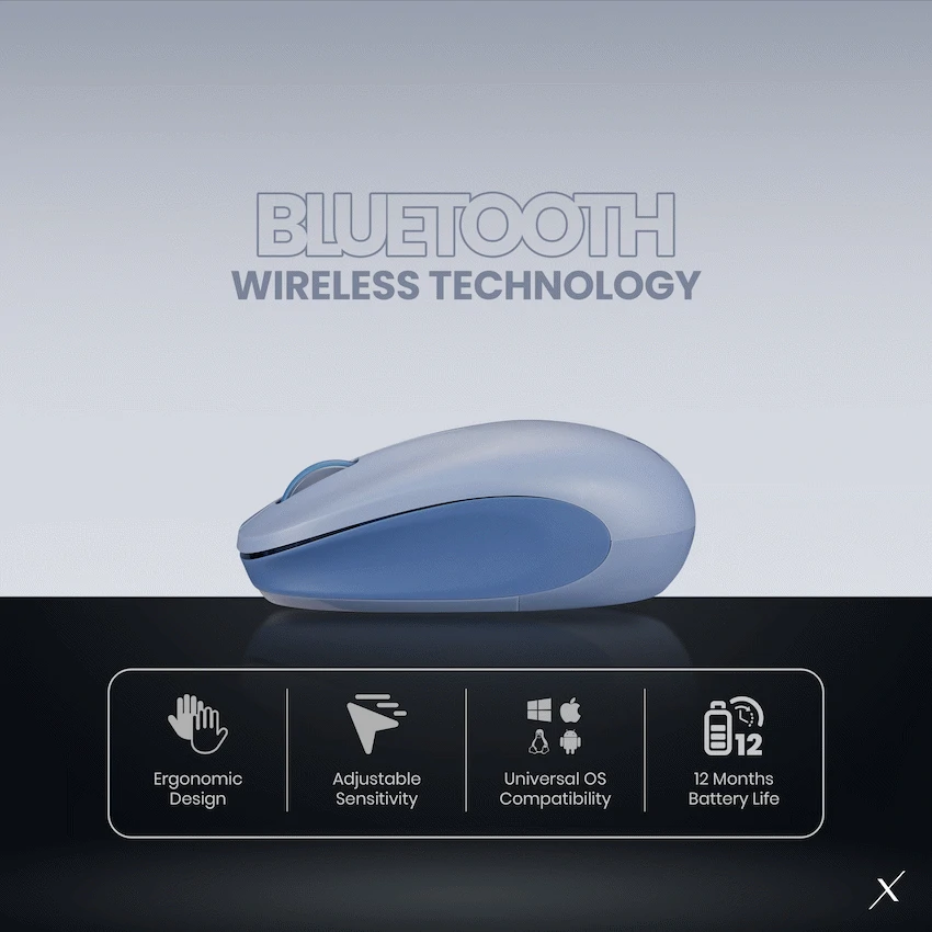 VolkanoX Magma Bluetooth Wireless Mouse - Blue Grey - Image 2