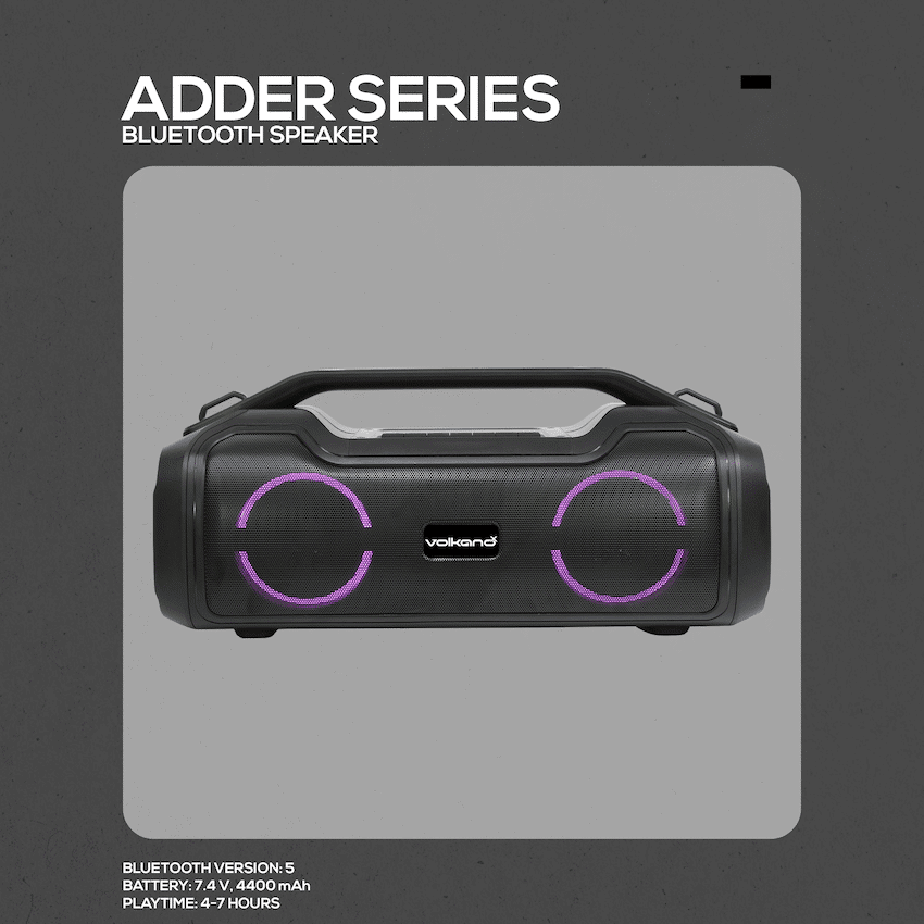 VolkanoX Adder Series Bluetooth Speaker - Black - Image 4