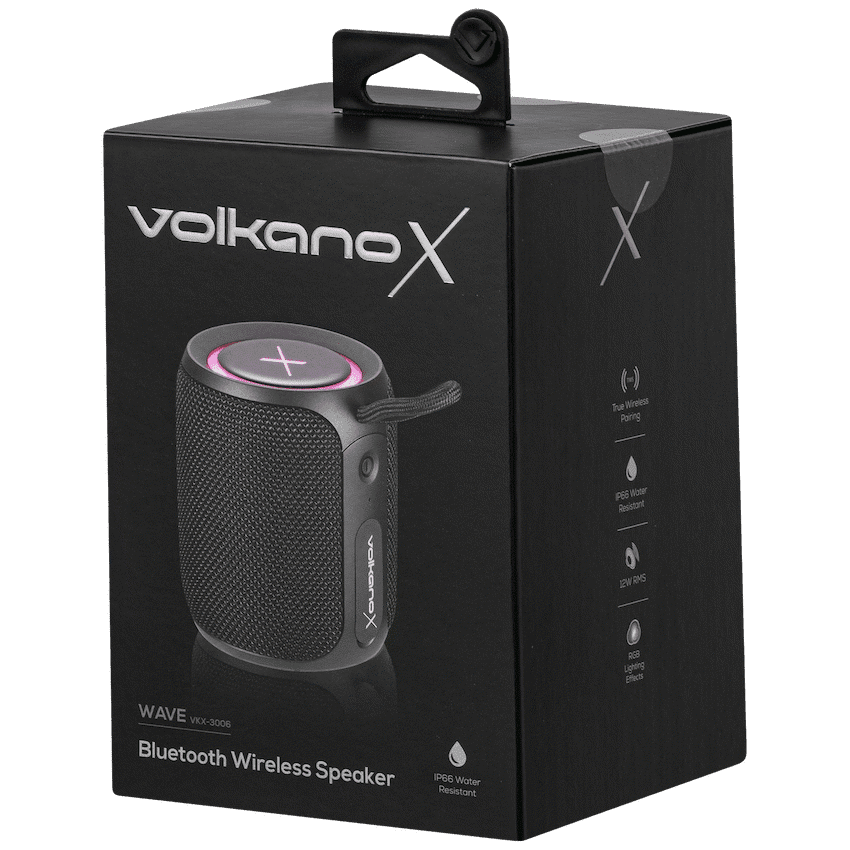 Volkano X Wave IPX66 Bluetooth Speaker - Black - Image 3
